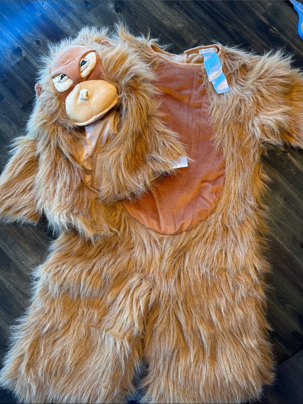 NWOT Pottery Barn Kids Plush Orangutan One-Piece Footie in Warm Brown